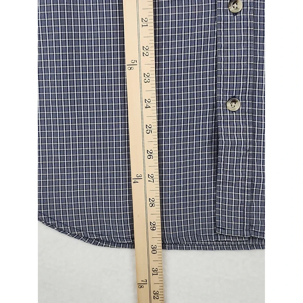 North Face Button-up Shirt Mens M Blue Plaid Short Sleeve Outdoor Casual Pocket